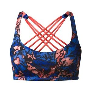 Lululemon Free To Be Bra (Wild) Mini Paint Storm Harbor Blue Multi / Cape Red